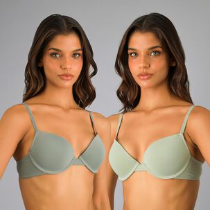 Pack 2x Sosten Balconet Push Up Micro Flores Mujer 25634-275